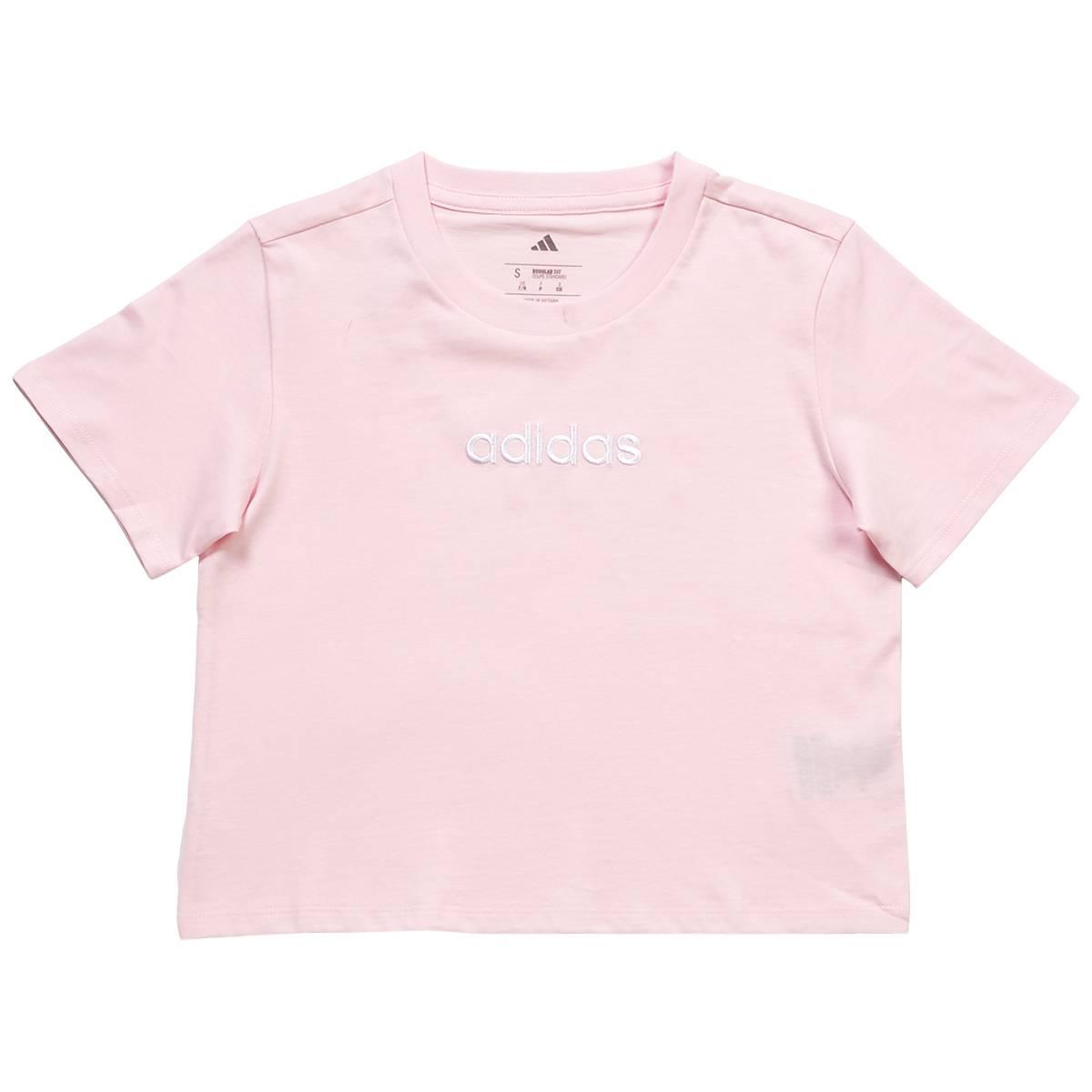 Girls (7-16) adidas® Embroidered Linear Logo Short Sleeve Tee