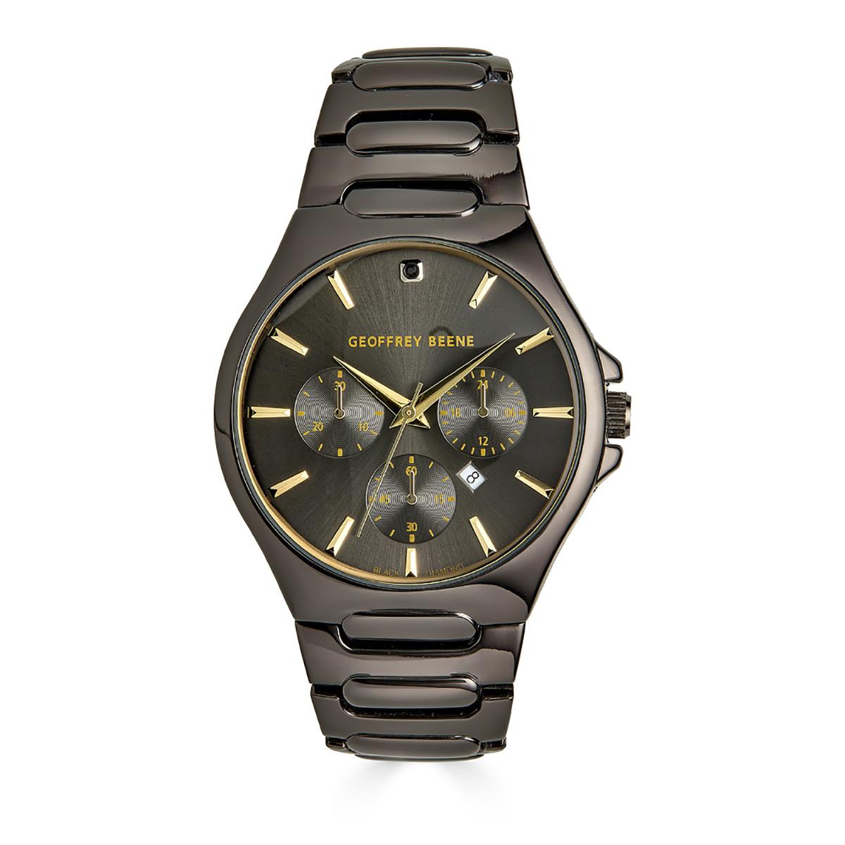 Mens Geoffrey Beene® Black Diamond Bracelet Watch -...