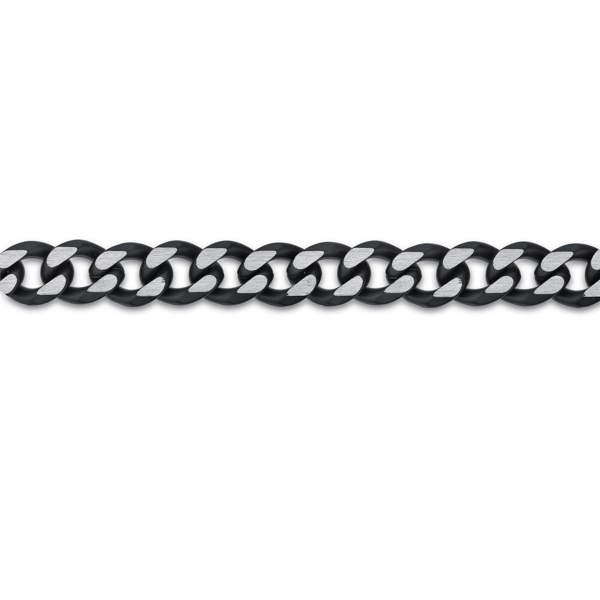 Mens Lynx Black Ion Plated Stainless Steel Foxtail Chain Necklace