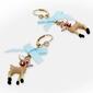 Betsey Johnson Jingle Bell Bling Christmas Reindeer Drop Earrings - image 3