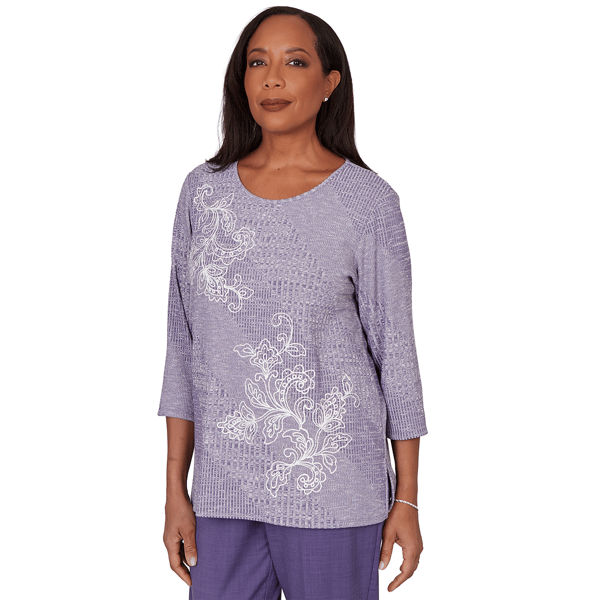 Womens Alfred Dunner Grand Bazaar Floral Embroidery Sweater