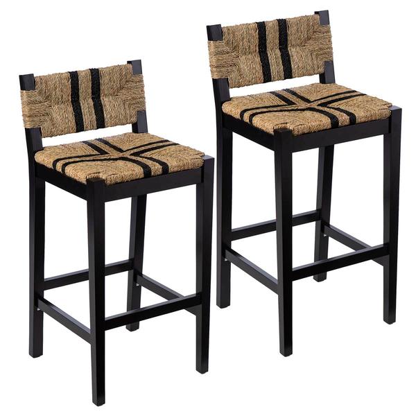 Southern Enterprises Gallacano Seagrass Barstools - Set of 2