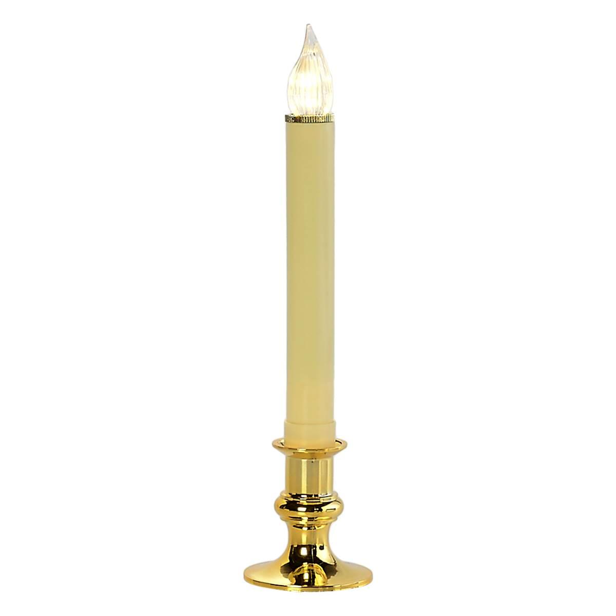 12in. Dixie LED Brass Window Candle