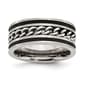 Mens Gentlemen's Classics&#40;tm&#41; 10mm Black Plated & Striped Band - image 1