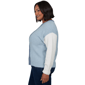 Plus Size Skye’s the Limit Icy Blue Sparkle Color Block Sweater - image 4