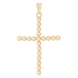 Gold Classics(tm) 10kt. Yellow Gold Polished Beaded Cross Pendant