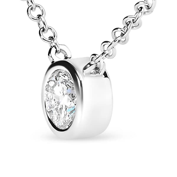 Haus of Brilliance White Gold Lab Grown Diamond Solitaire Pendant