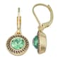Napier Gold-Tone Green Color Declaration Leverback Drop Earrings - image 1