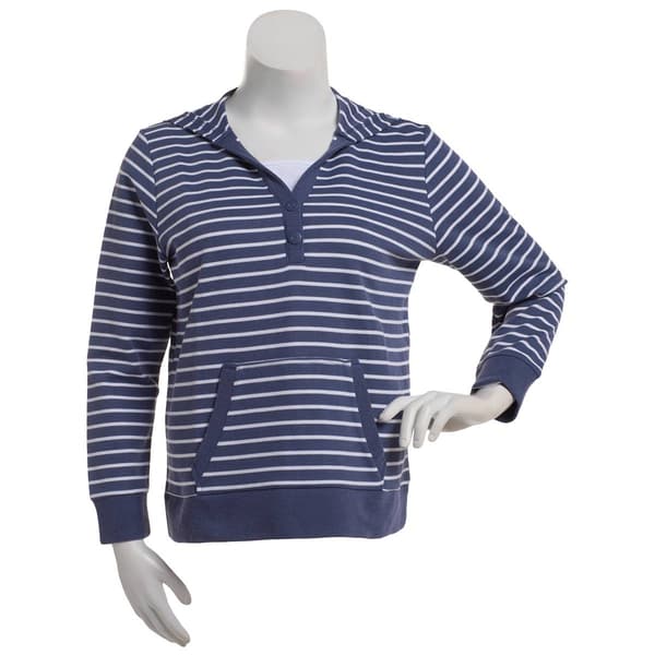 Plus Size Hasting & Smith Long Sleeve Stripe Two In One Tee - image 