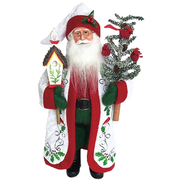 Santa''s Workshop 15in. Cardinals and Holly Claus - image 