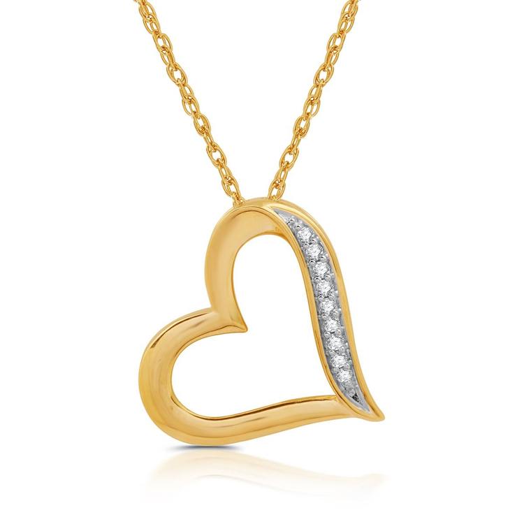 Nova Star(R) 1/10cttw. Lab Grown Diamond Sideways Heart Pendant