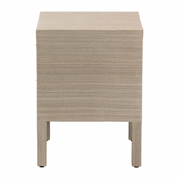 bali & pari Juniper Grasscloth Nightstand with Scalloped Base
