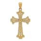 Gold Classics™ 14kt. 18in. Filigree Hearts Cross Pendant Necklace - image 3