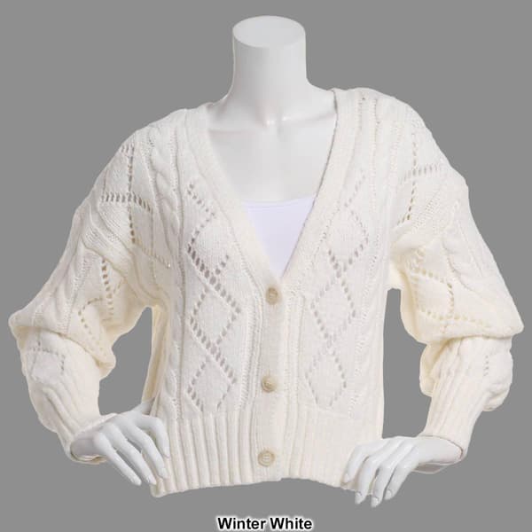 Juniors Pink Rose Better Days Cardigan