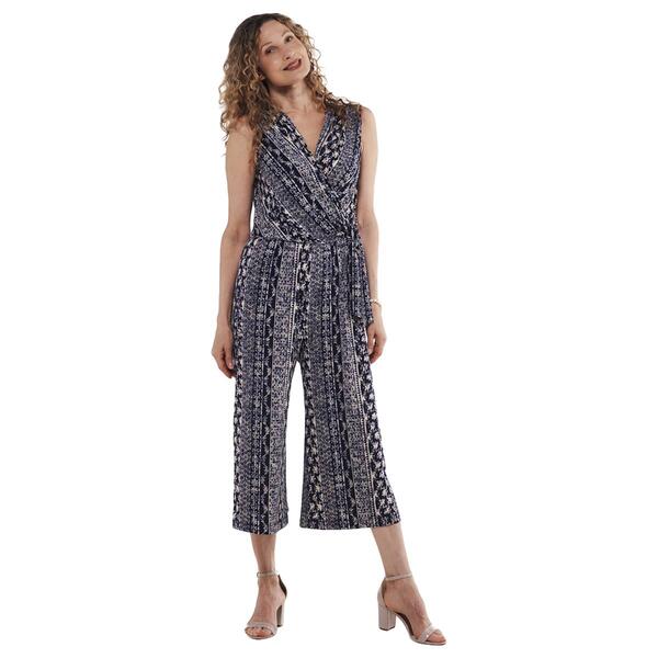Womens Connected Apparel Sleeveless Print Side Tie Jumpsuit - image 