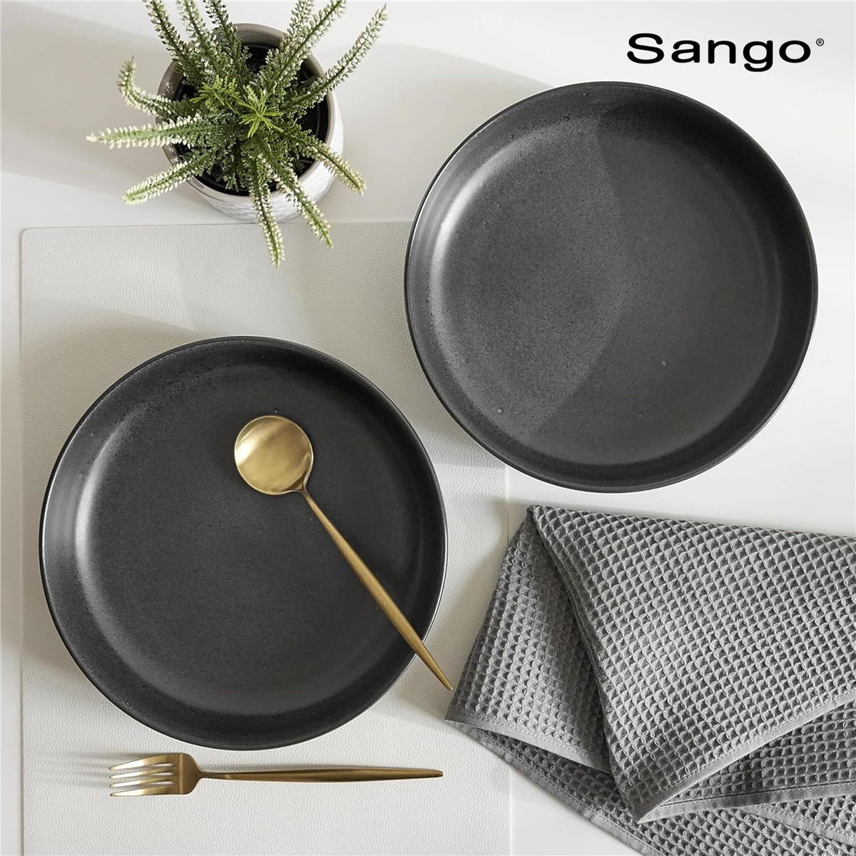 Sango Anderson Black 10in. Large Ceramic Serving Bowl - Set of 2