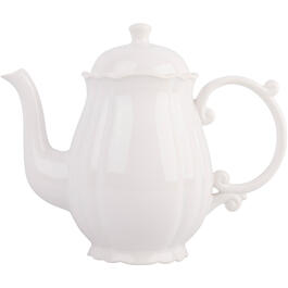 Home Essentials 43oz. White Belly Shape Teapot