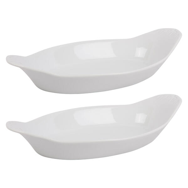 Home Essentials 10oz. Porcelain Oval Bakers - Set of 2 - image 