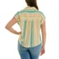Plus Size Zac & Rachel Cap Sleeve Stripe Tie Front Blouse - image 2