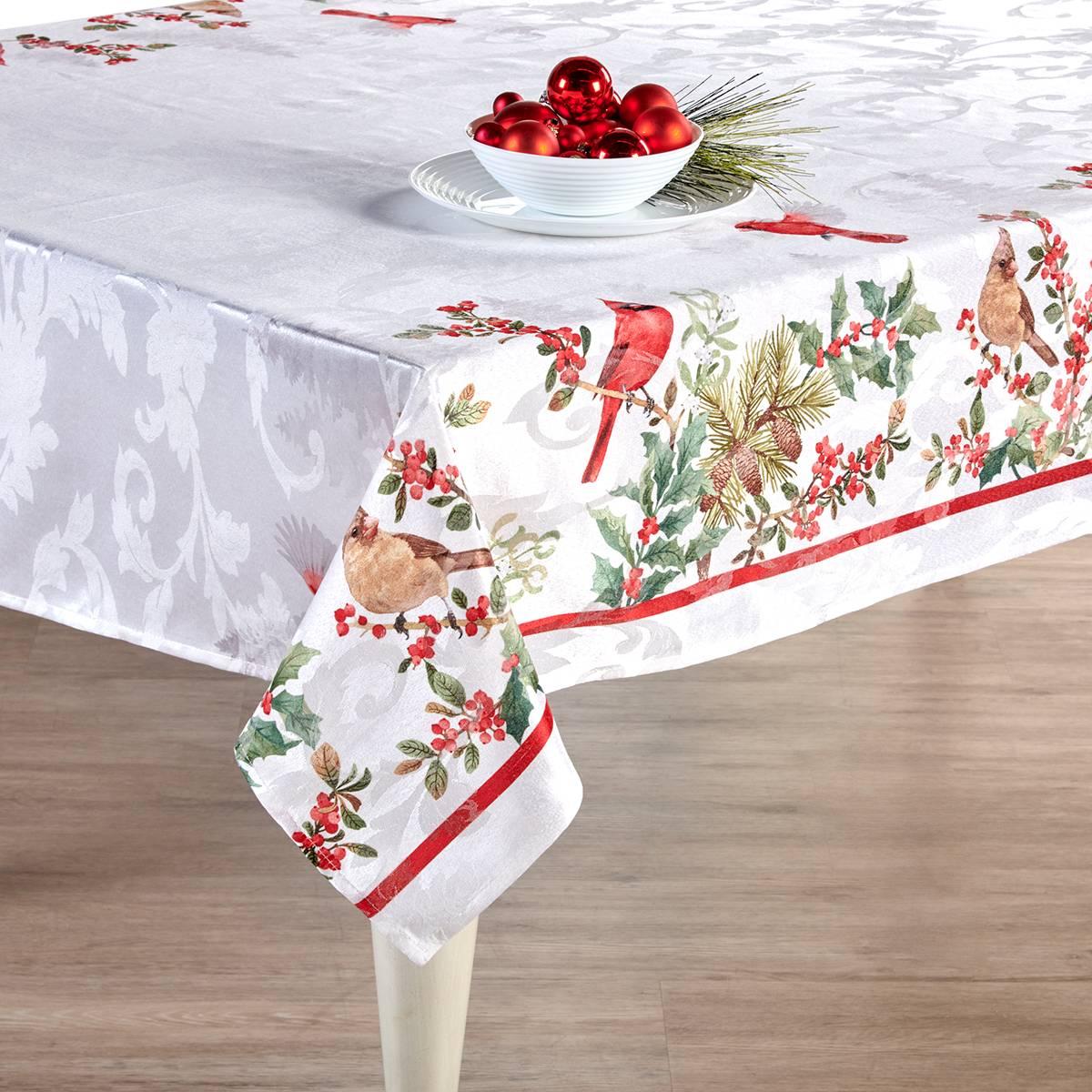 Elegant Cardinal Jacquard Tablecloth