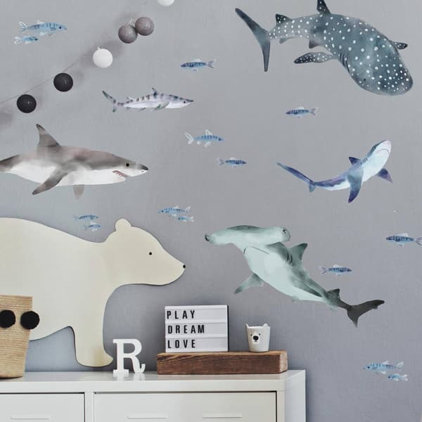 RoomMates® Sharks Peel &amp; Stick Wall Decal Set