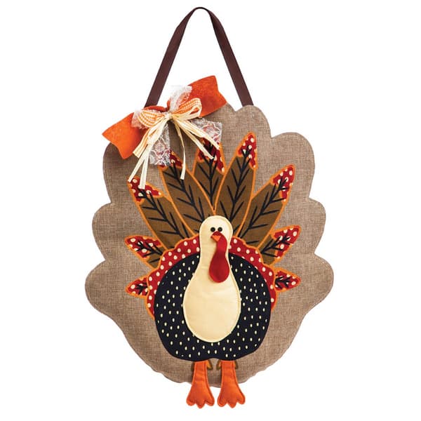 Evergreen Turkey Burlap Door Decor - image 