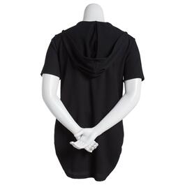 Plus Size Cover Me Crochet Knit Hooded Cover-Up - Black