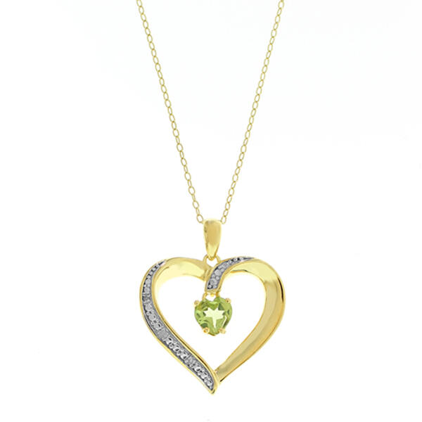 Gemstone Classics&#40;tm&#41; Genuine Peridot Heart Necklace - image 