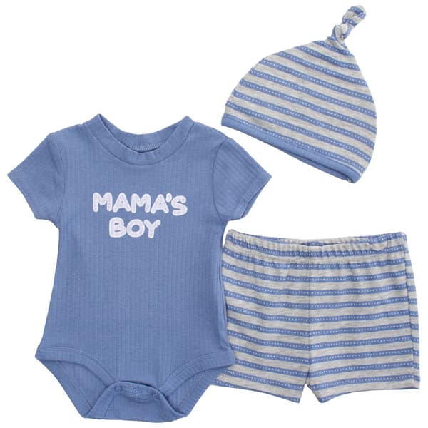 Baby Boy (3-9M) Baby Essentials(R) Mama''s Boy Bodysuit & Shorts Set