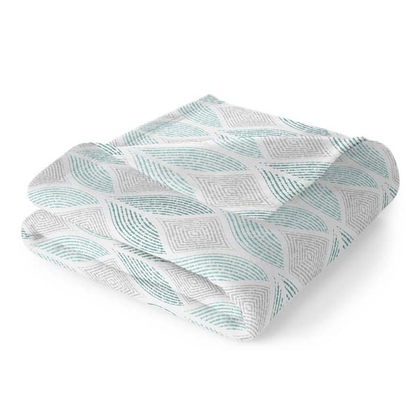 Spirit Linen Home(tm) Velvet Plush Wavy Geo Throw Blanket - image 