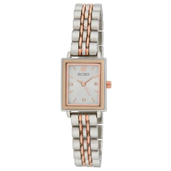 Womens BCBG Two-Tone Classic Tank Watch - BCBG011TTRG - image 