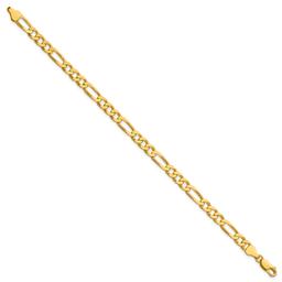 Gold Plated over Sterling Silver Square Figaro Chain Bracelet