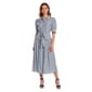 Womens Vivid Aura Short Puff Sleeve Stripe Shirtdress - image 1