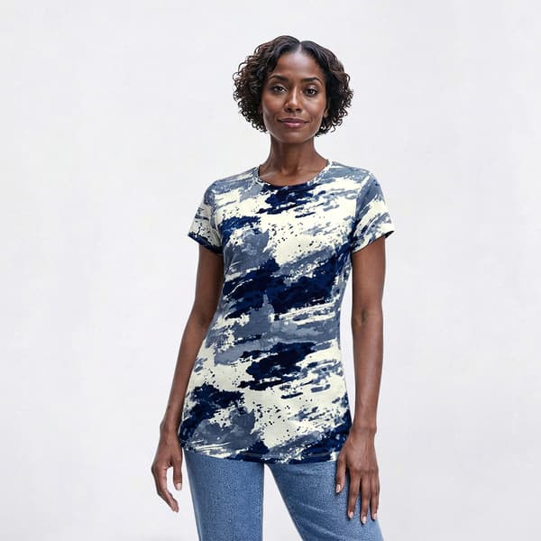 Womens Preswick & Moore® Short Sleeve Abstract Tee