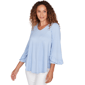 Petite Ruby Rd. California Dreaming Ruffle Sleeve Dot Blouse - image 3