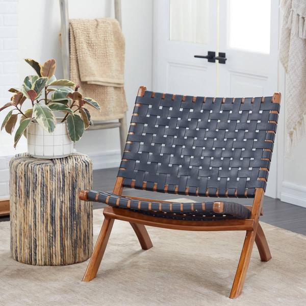9th & Pike® Black Wood Contemporary Folding Chair