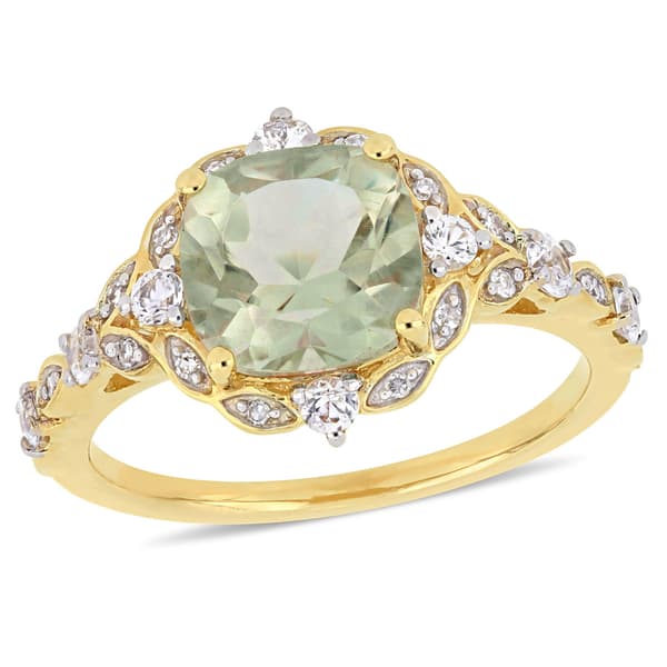 Gemstones Classics(tm) 14kt. Yellow Gold Green Amethyst Vintage Ring