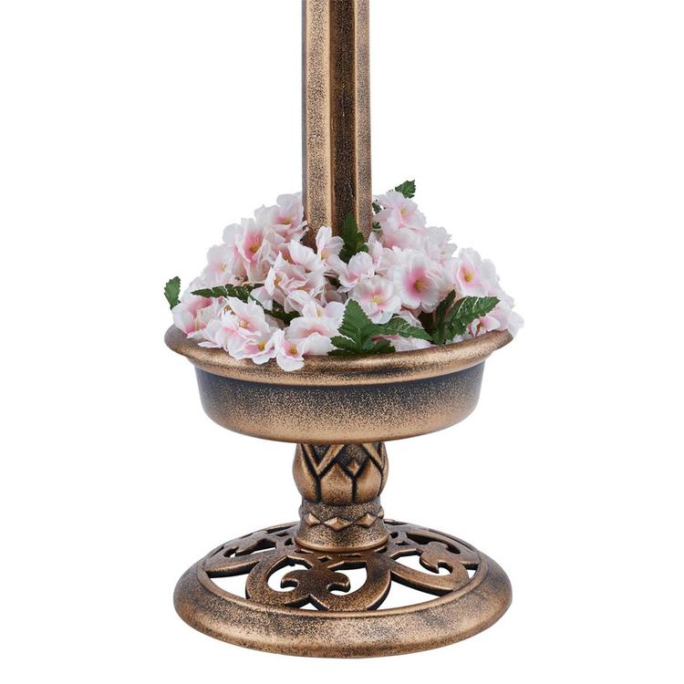 Alpine Solar LED Pesdestal Birdbath w/ Planter