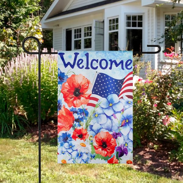 Northlight Seasonal Patriotic Floral Outdoor Garden Flag