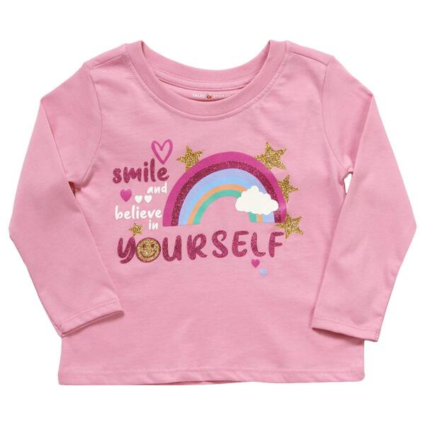 Toddler Girl Tales & Stories Smile & Believe Long Sleeve Tee - image 