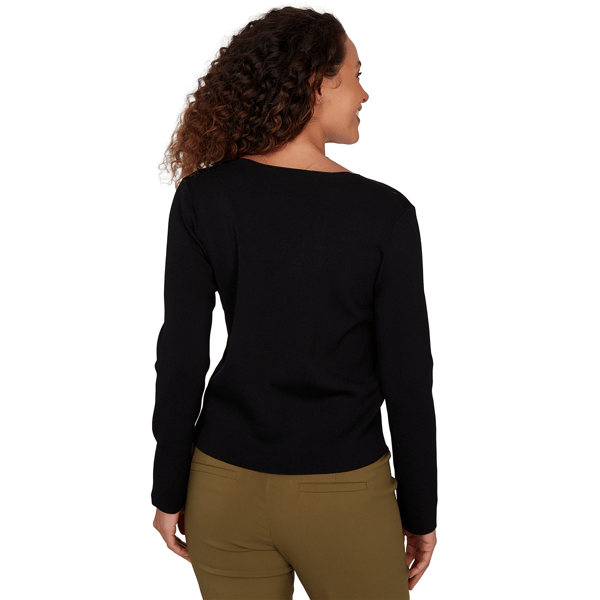 Petite Emaline La Vita Costiera Long Sleeve Solid Cardigan