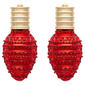 Red Crystal Christmas Tree Light Bulb Earrings - image 1
