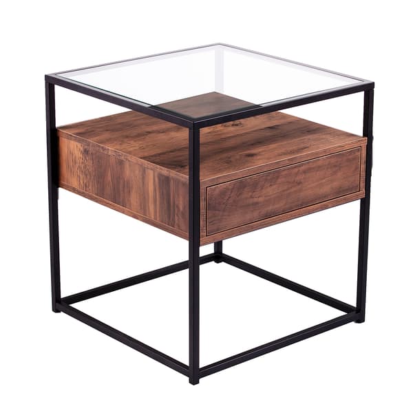 Southern Enterprises Olivern Glass End Table