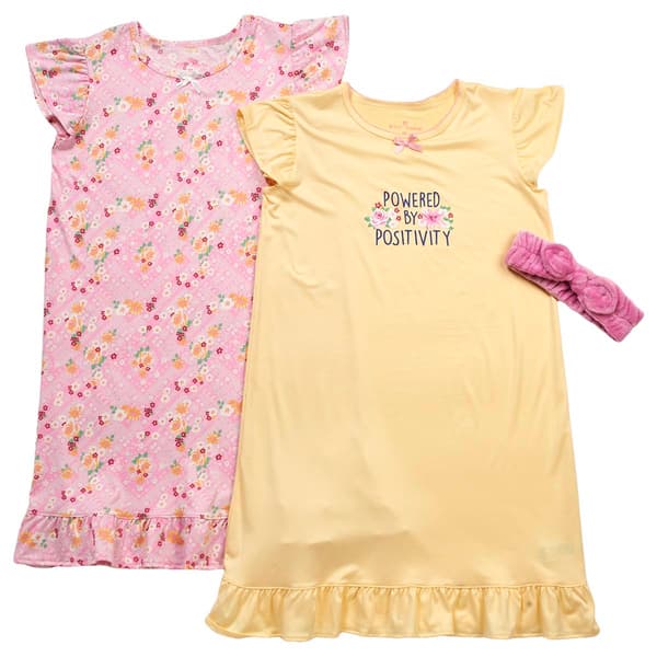 Girls (8-14) Betsey Johnson Paisley Positivity 2pk. Nightgowns - image 