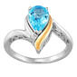 Gemstone Classics(tm) Pear Birthstone Blue &amp; White Topaz Ring - image 2
