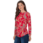Petite Ruby Rd. Mysterious Romance Whimsical Paisley Tee - image 3