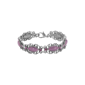 1928 Silver-Tone Oval Purple Moonstone Bracelet - image 1