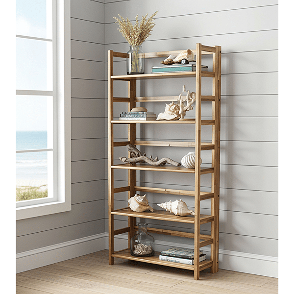 Fairway Avenue Home™ Solid Acacia 5 Tier Folding Bookcase