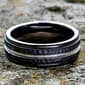 Mens Endless Affection™ 8mm Black Cobalt Hammered Wedding Band - image 4