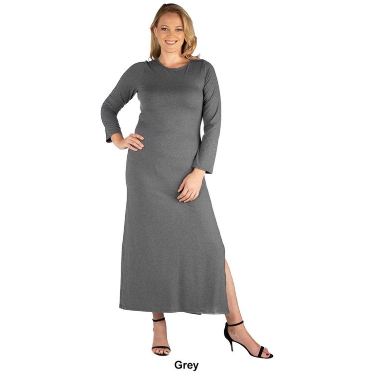 Plus Size 24/7 Comfort Apparel Fitted Maxi Dress